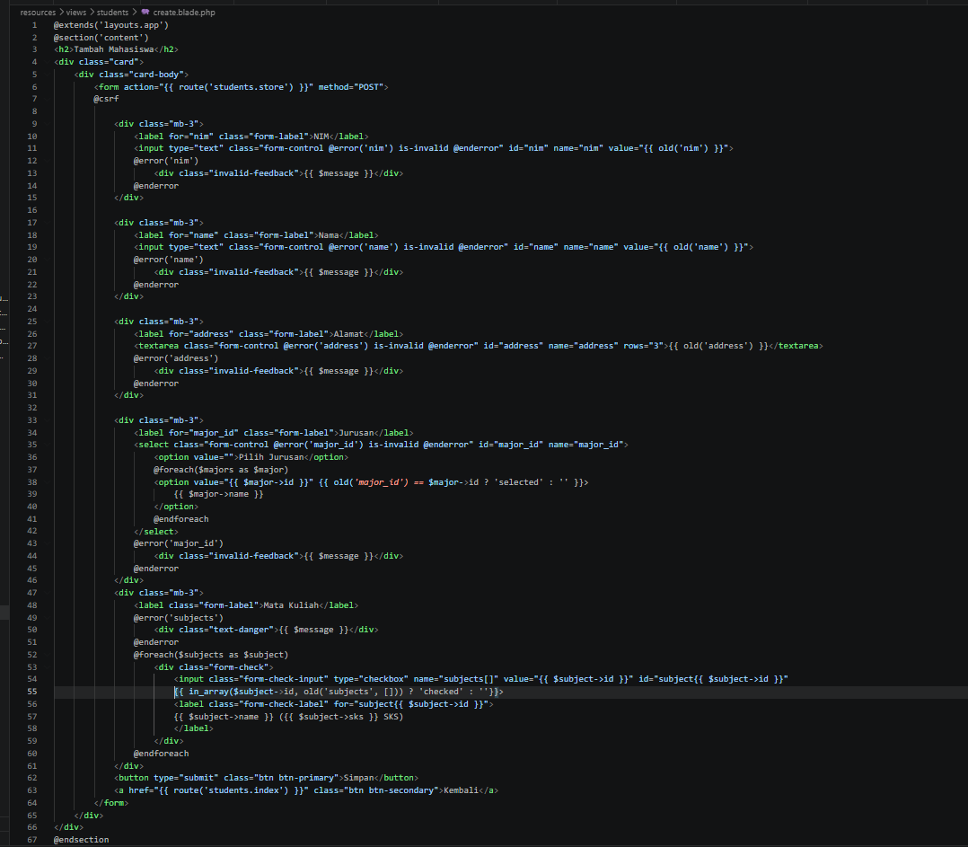 Create View Code