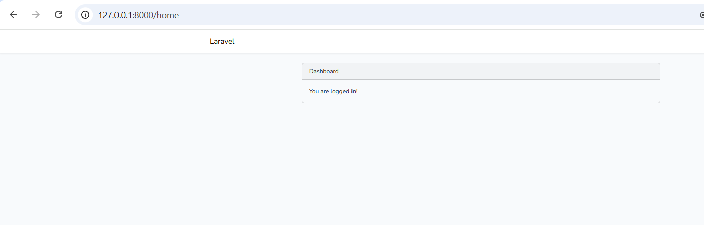Halaman home default Laravel