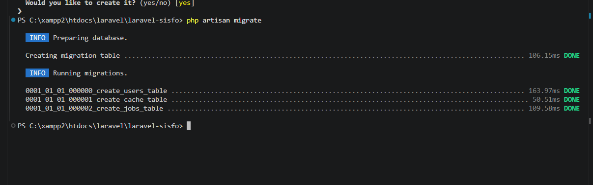 Database migration default