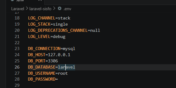 Konfigurasi file .env