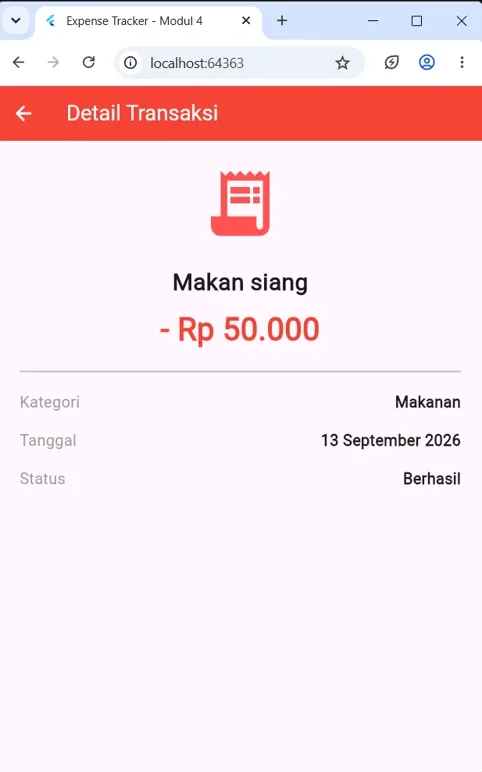 Halaman Detail Transaksi